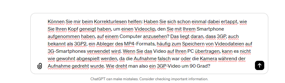 Geben Sie die Korrekturleseanweisungen in chatgpt ein, damit der Text für Sie Rechtschreibung gelesen werden kann.