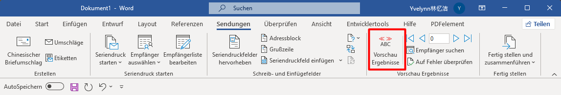 Navigieren Sie zu "Vorschau Ergebnisse", um zu bestätigen, dass das Dokument korrekt ausgefüllt ist.